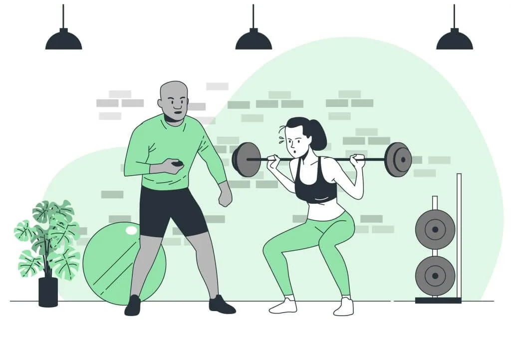 Un coach sportif à domicile qui entraine une femme