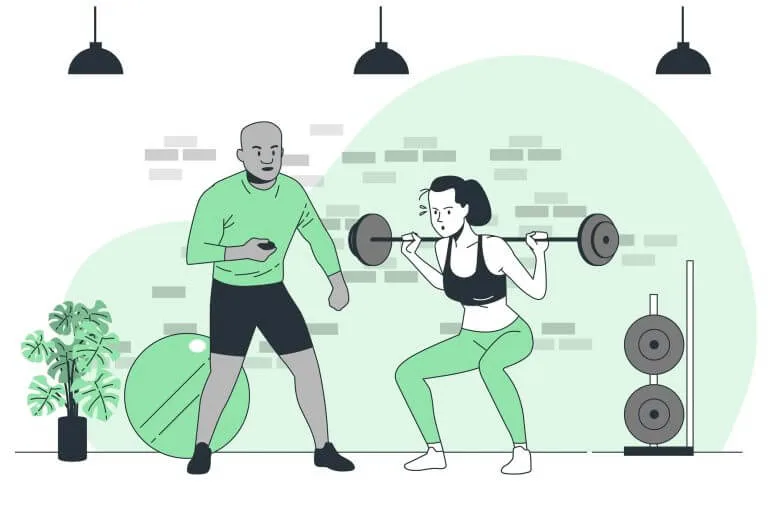 Un coach sportif à domicile qui entraine une femme